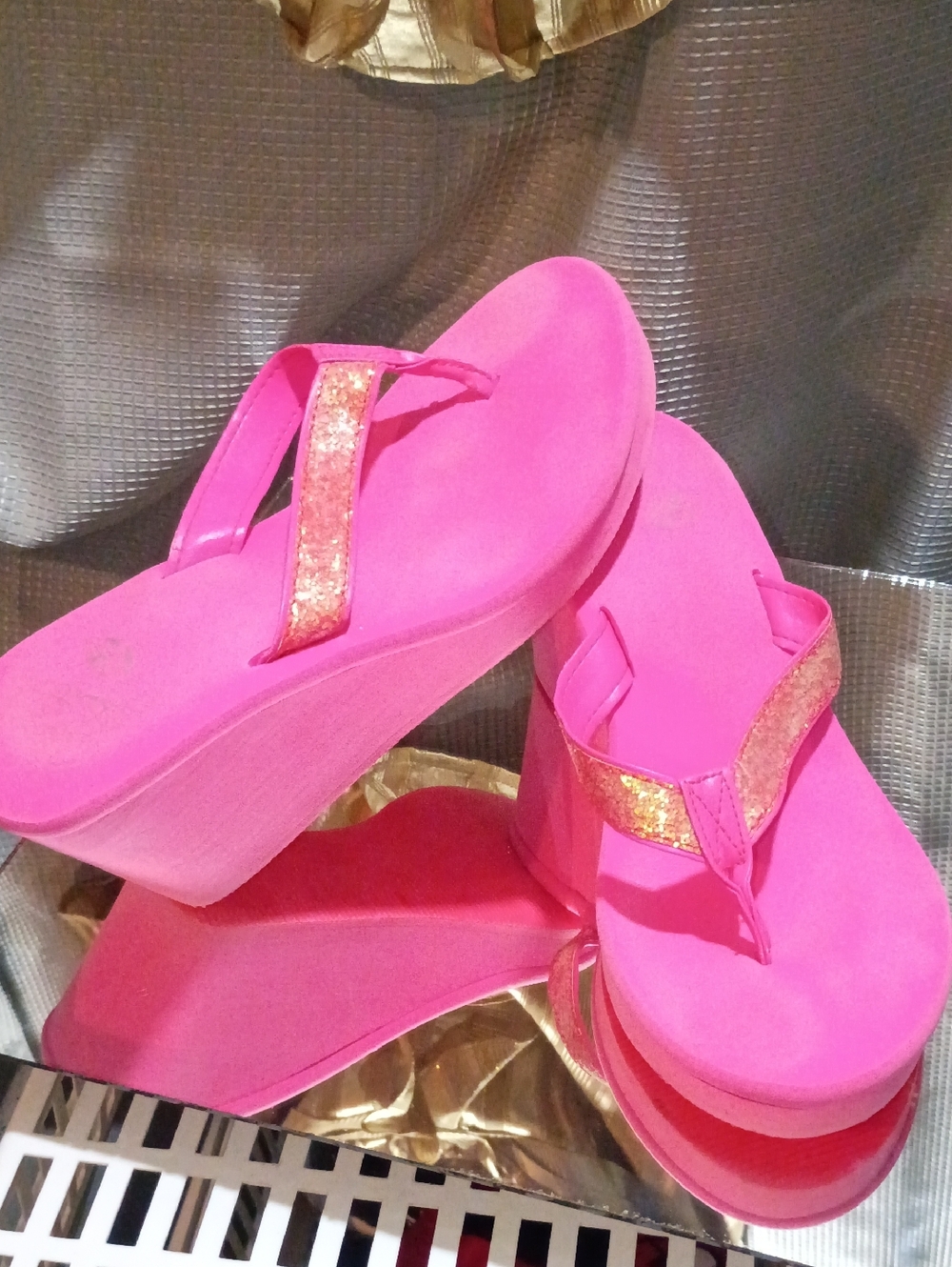 Colin Stuart Victoria Secret Platform Wedge Flip-Flop Sandals - Women's